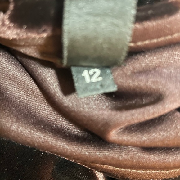 Laundry by Shelli Segal formal wedding brown velvety Y2K Maxi Dress size 12 - Picture 10 of 10